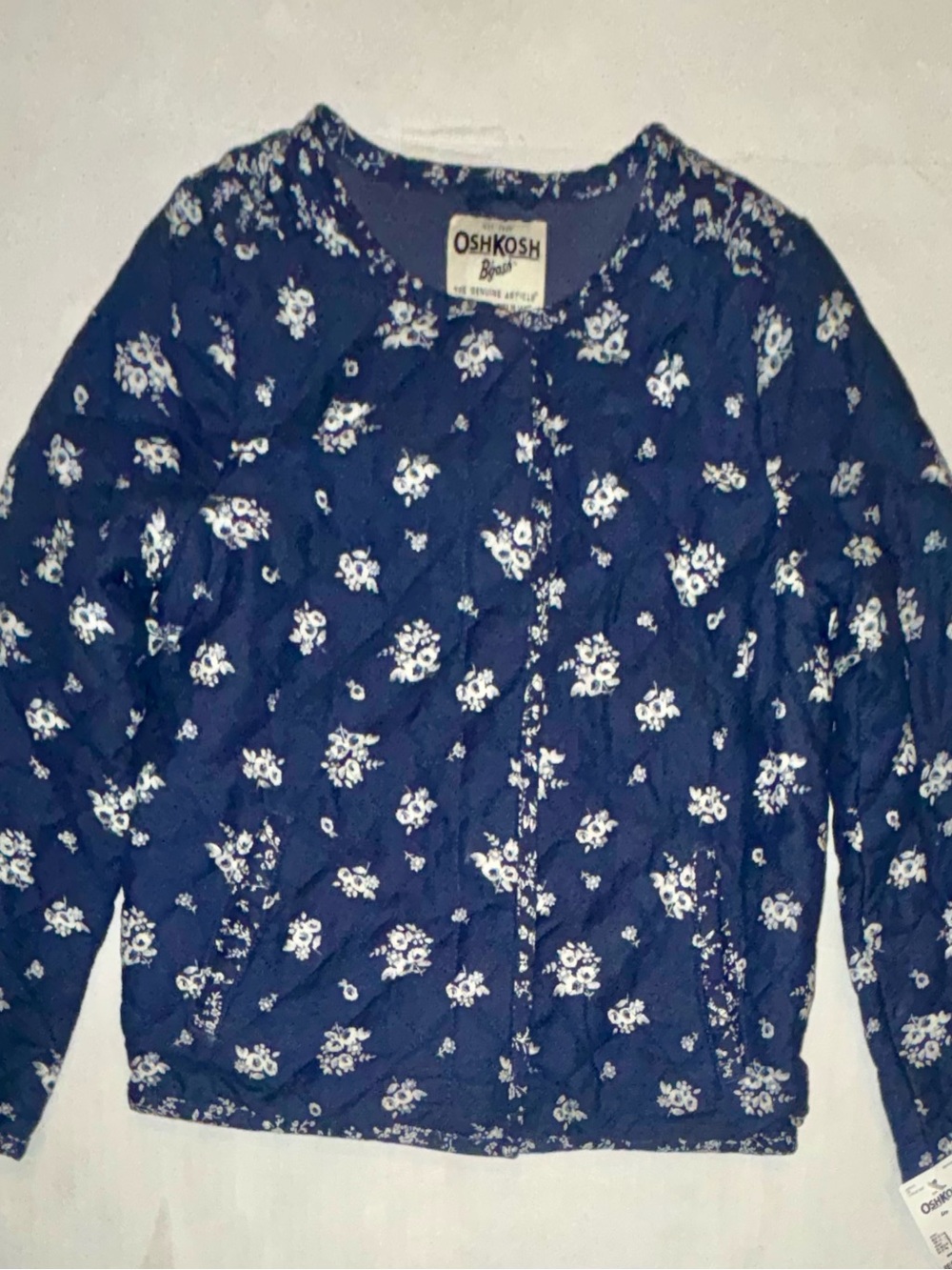 OshKosh B'gosh Navy Quilted Floral Jacket
